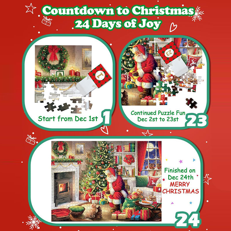 1000PCS Christmas Jigsaw Puzzles Advent Calendar  - Christmas Gift