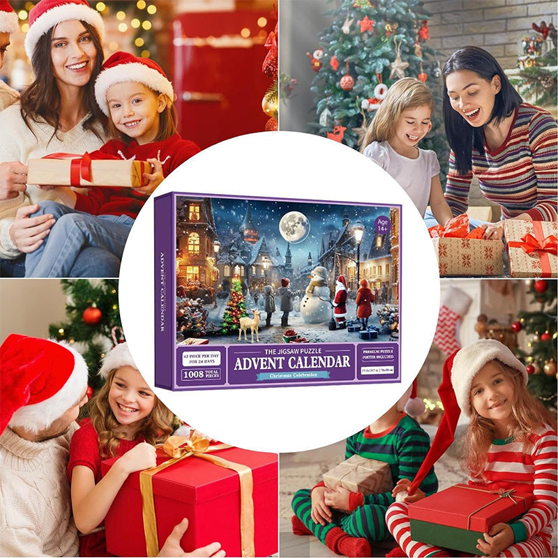 1000PCS Christmas Jigsaw Puzzles Advent Calendar  - Christmas Gift