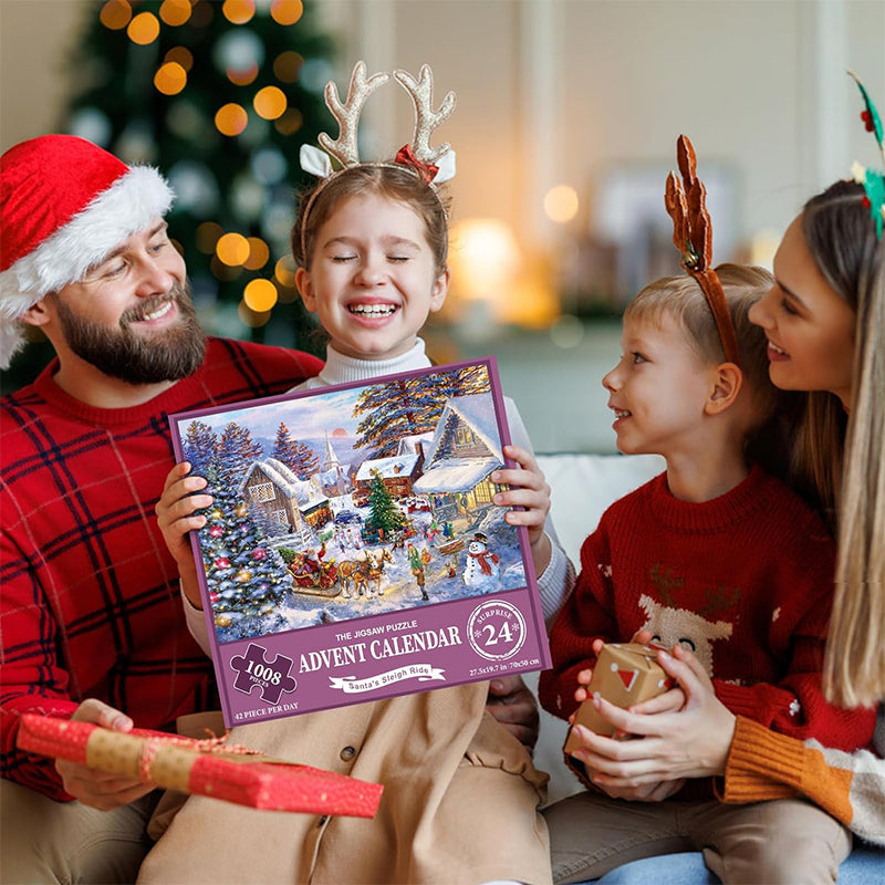 1000PCS Christmas Jigsaw Puzzles Advent Calendar  - Christmas Gift