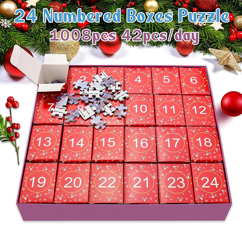 1000PCS Christmas Jigsaw Puzzles Advent Calendar  - Christmas Gift