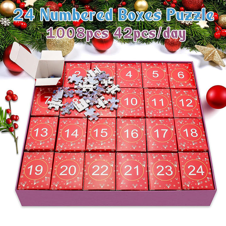1000PCS Christmas Jigsaw Puzzles Advent Calendar  - Christmas Gift