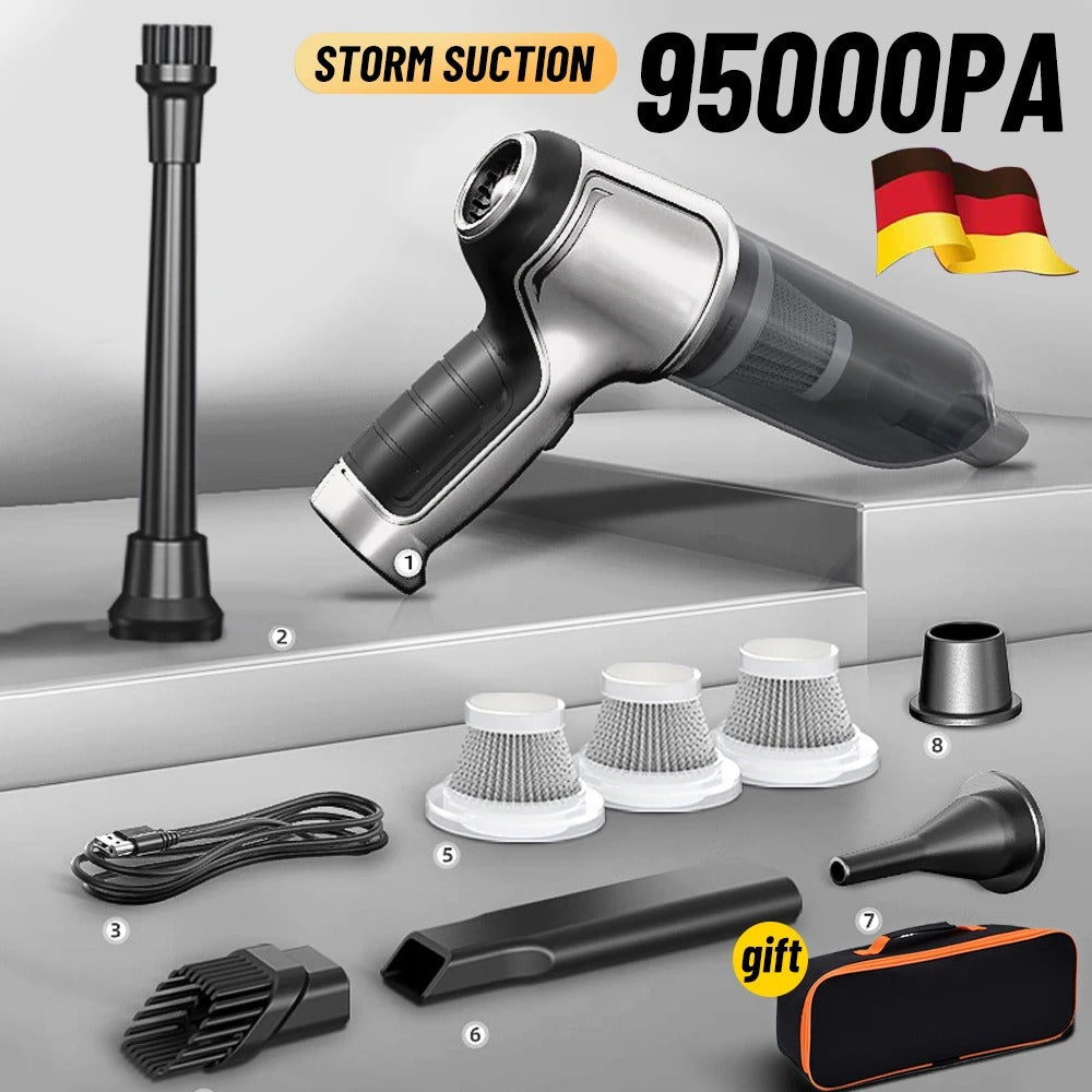 Cordless Car Vacuum Cleaner with 95000Pa Suction and Brushless Motor