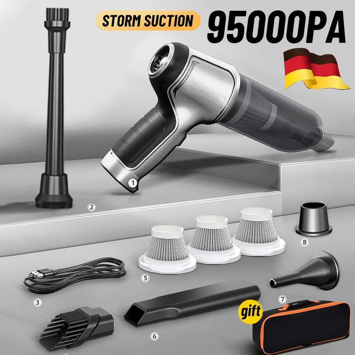 Cordless Car Vacuum Cleaner with 95000Pa Suction and Brushless Motor