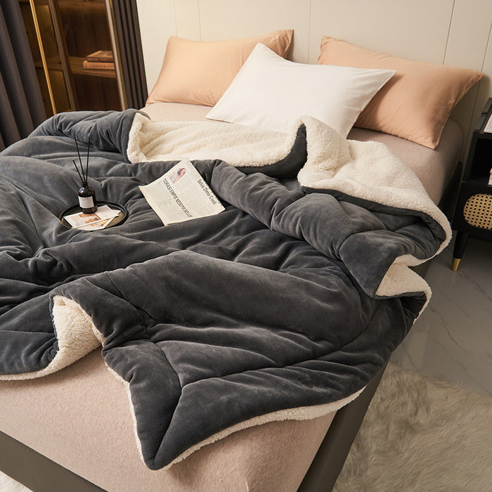 Harwelton Reversible sherpa throw with plush fleece