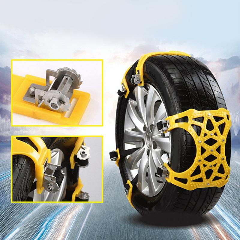 Steel Snow Chains with X-Spikes for Grip on Ice and Snow