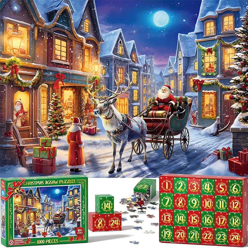 1000PCS Christmas Jigsaw Puzzles Advent Calendar  - Christmas Gift