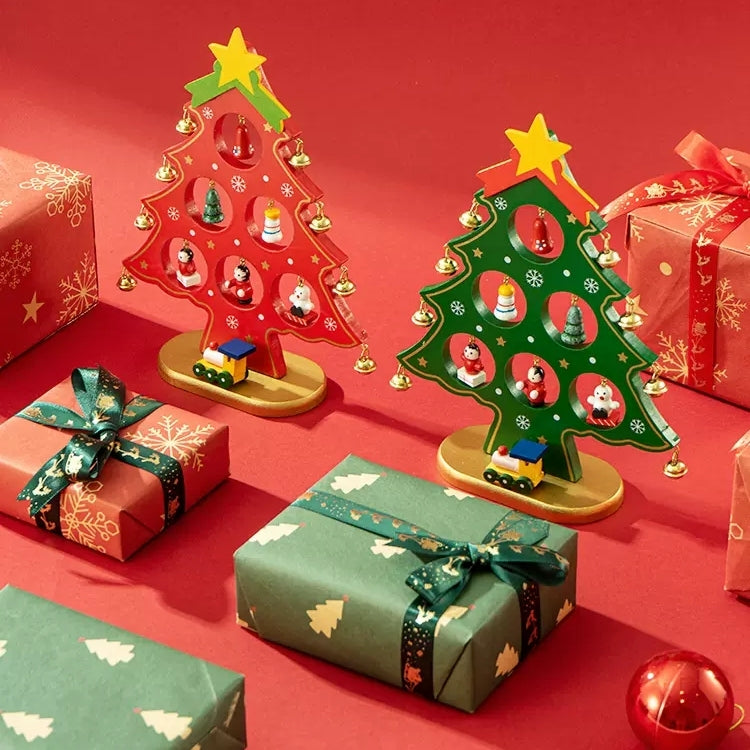 DIY Wooden Mini Christmas Tree Kit – Tool-Free Table Decoration