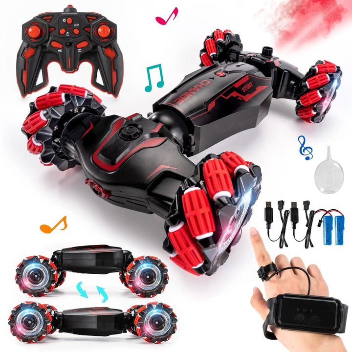 Gesture-Controlled RC Stunt Car with 4WD and 360° Spins