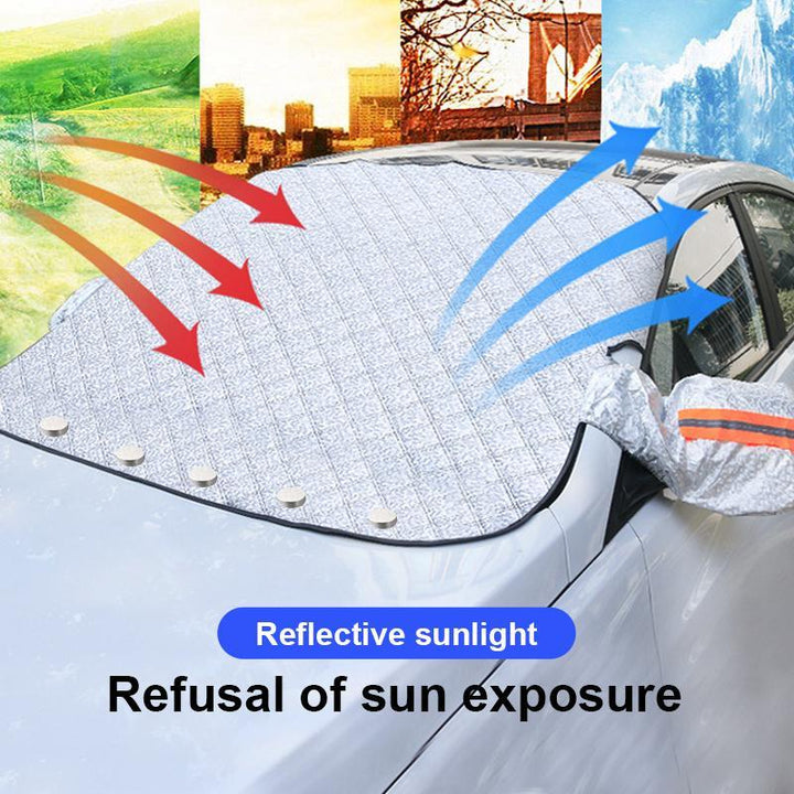 All-Season Magnetic Car Windscreen Cover with Mirror Covers
