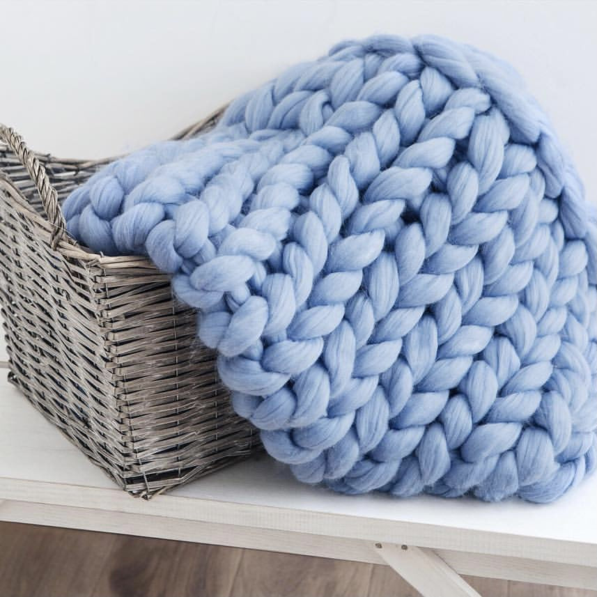 Chunky Knit Blanket, Super Thick and Cloud-Soft