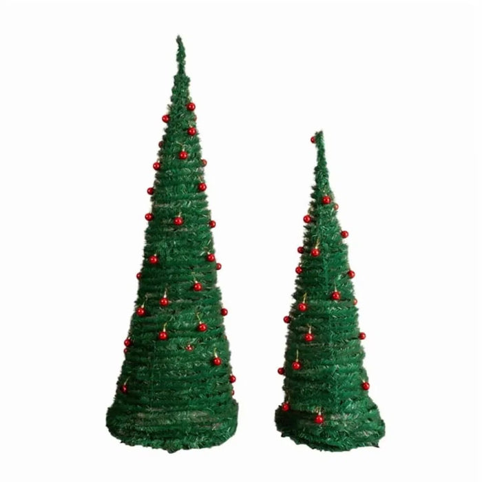 Harwelton Set of 2 Pop-Up Christmas Trees with Red Baubles