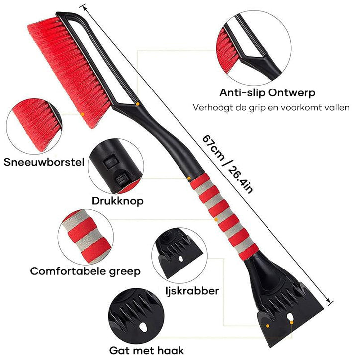 Soft-Grip Snow Brush with Notched Ice Scraper