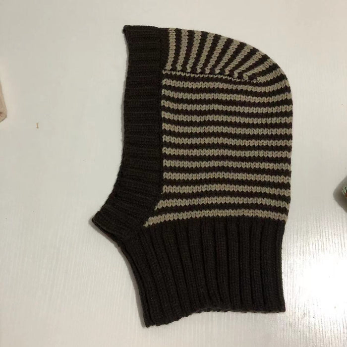 Harwelton Striped Knitted Balaclava Hood for Head and Neck