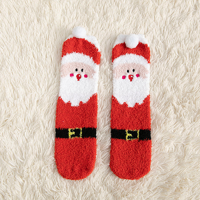 Harwelton Kids Fluffy Christmas Bed Socks with 3D Ears