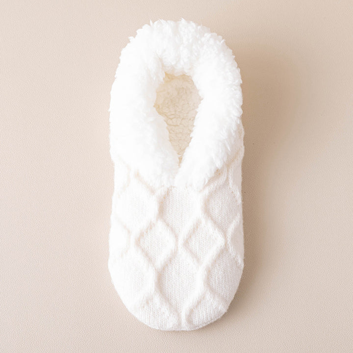 Beige slipper socks with grip dots