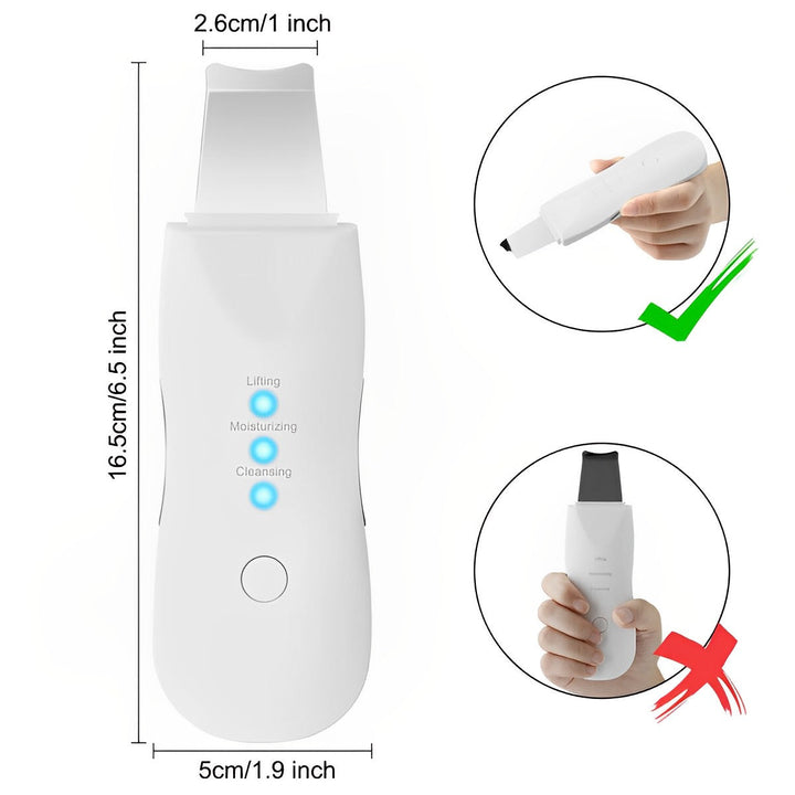 Ultrasonic Skin Scrubber with Three Modes for Smoother Skin