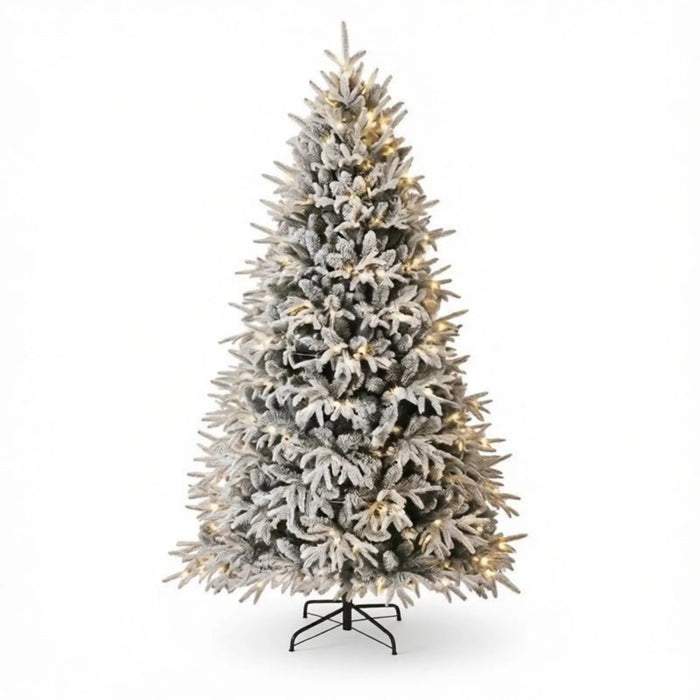 Harwelton Extra-Full Flocked Christmas Tree with 260 LEDs, 6ft