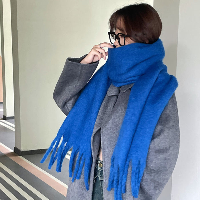 Harwelton Oversized Fluffy Scarf with Long Tassels