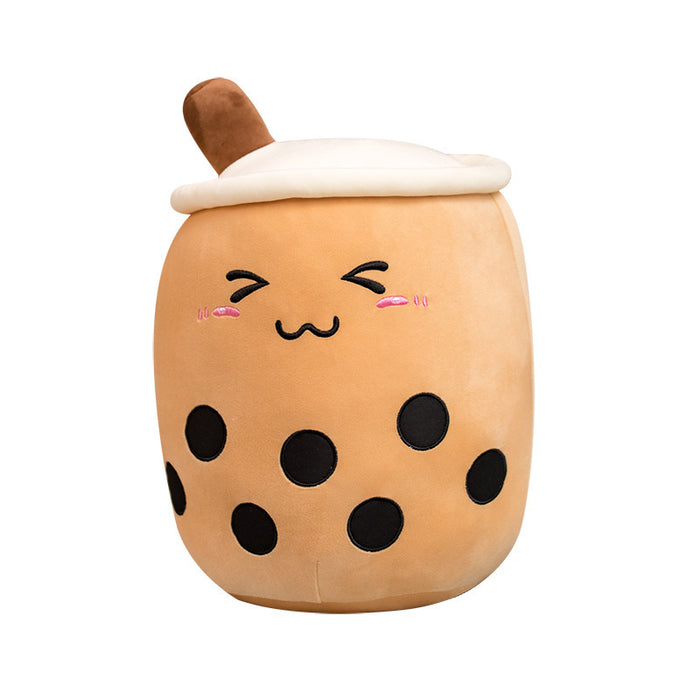 Harwelton Bubble tea cup plush pillow with embroidered face
