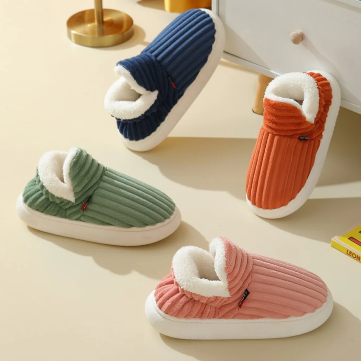Fluffy Fleece Slippers with Thick Cushioned Non-Slip Sole