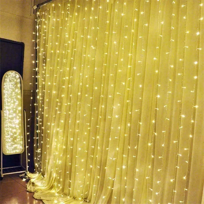 LED Fairy Light Curtain with Remote and Multiple Light Modes