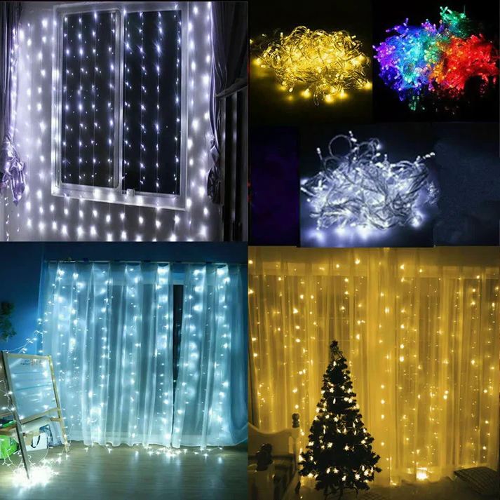 LED Fairy Light Curtain with Remote and Multiple Light Modes