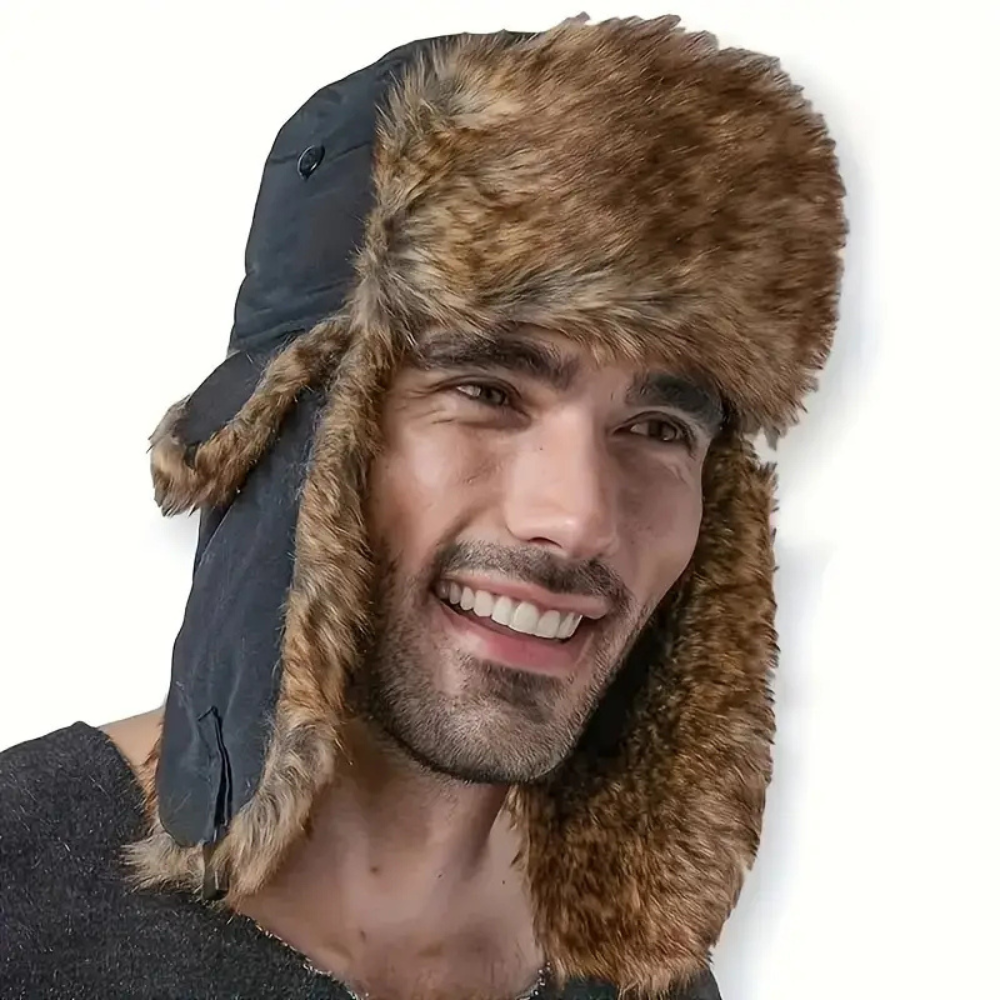 Harwelton™ Faux Fur Trapper Hat with Earflaps for Freezing Days
