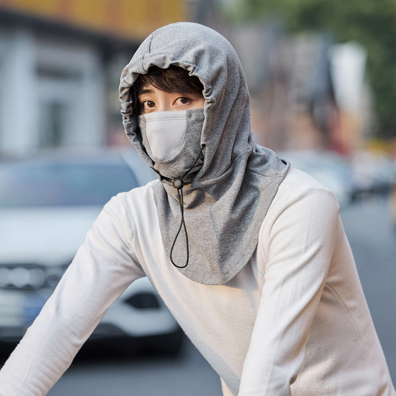 Hooded Cycling Face Mask with Built-In Neck Warmer