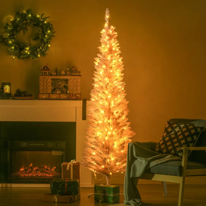 Harwelton Pink Pencil Christmas Tree with 200 Warm White LEDs