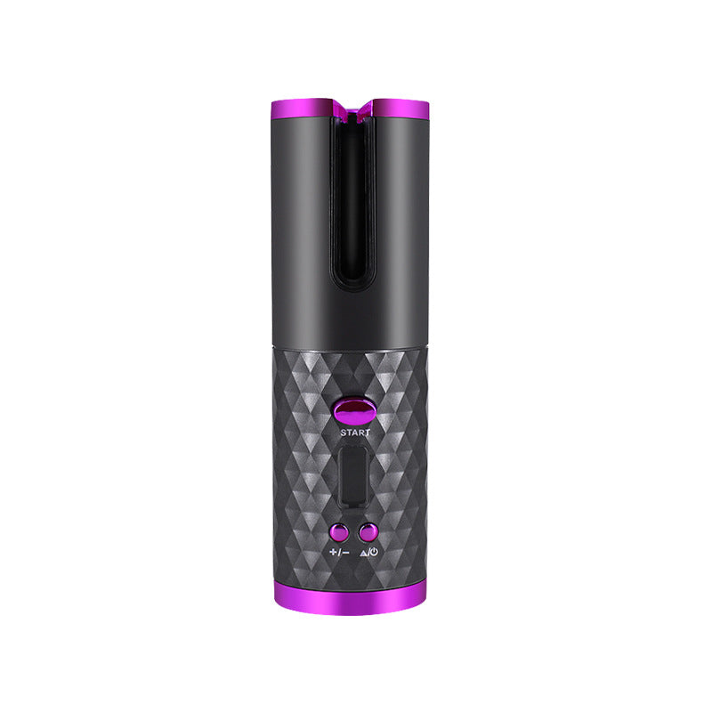 Cordless automatic hair curler with LCD