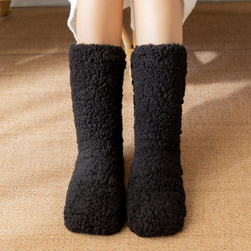 Extra thick fluffy house socks in pink