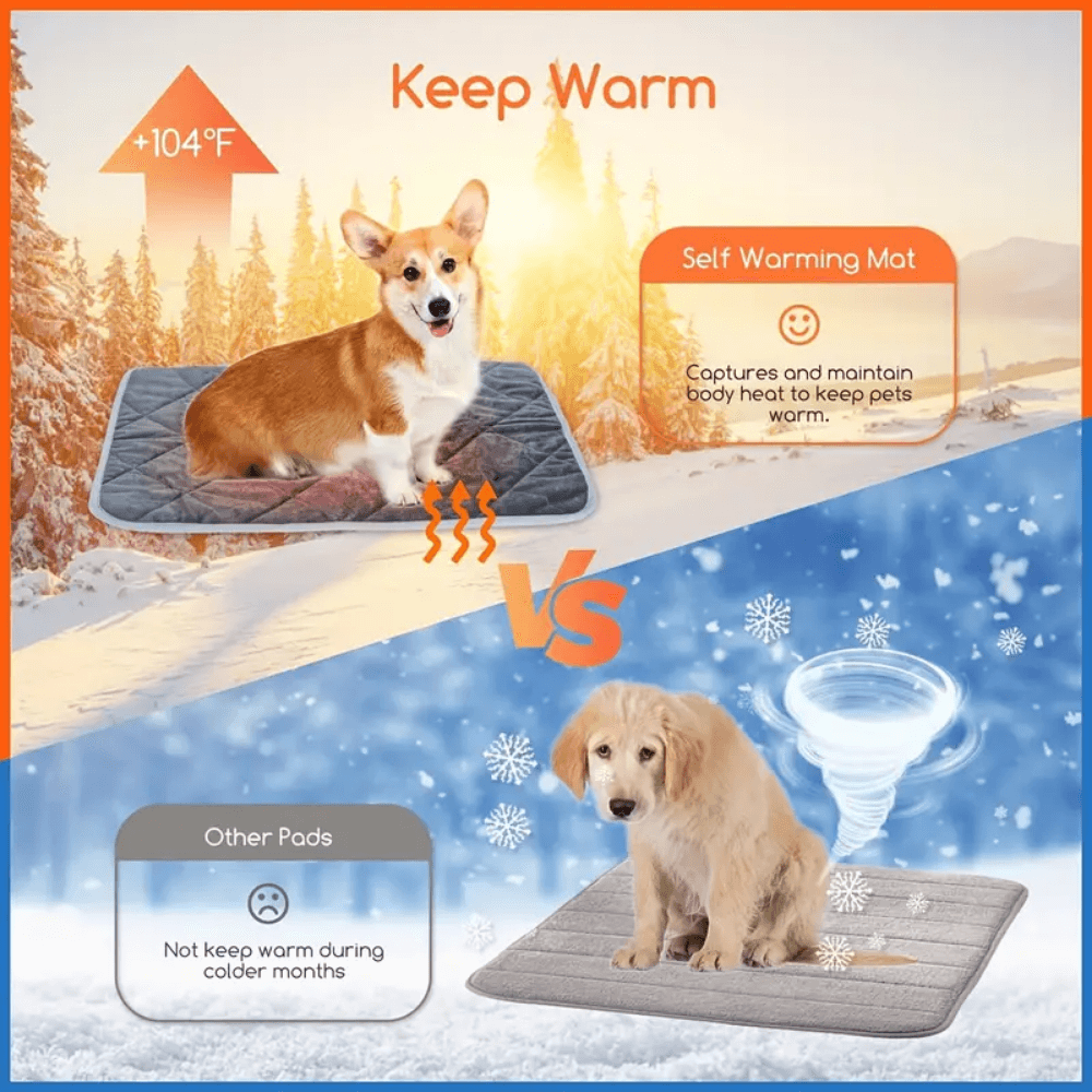 Self-Warming Pet Pad with Non-Slip Base for Dogs and Cats