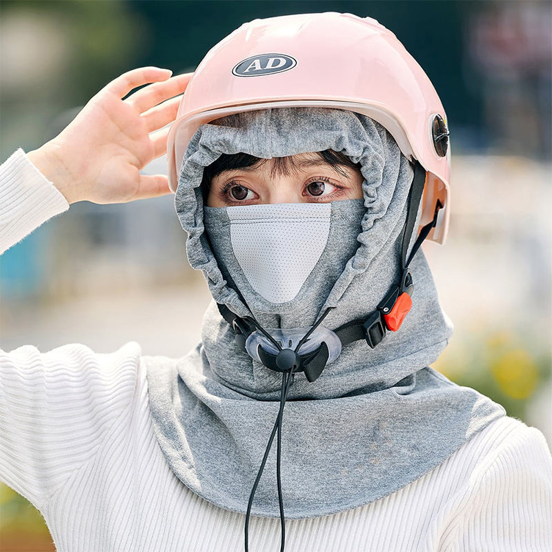 Hooded Cycling Face Mask with Built-In Neck Warmer