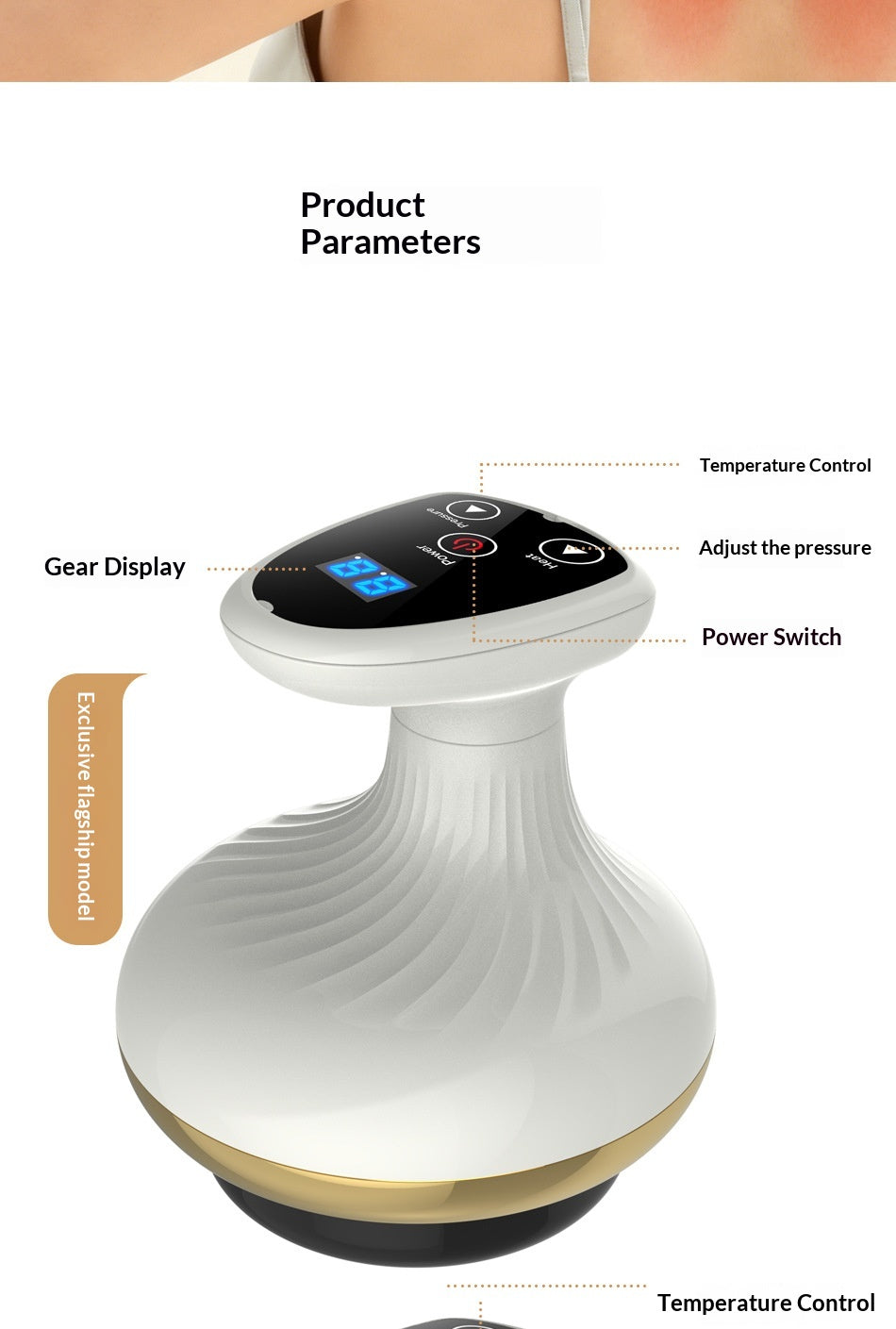 Handheld cupping and scraping massager with lit base