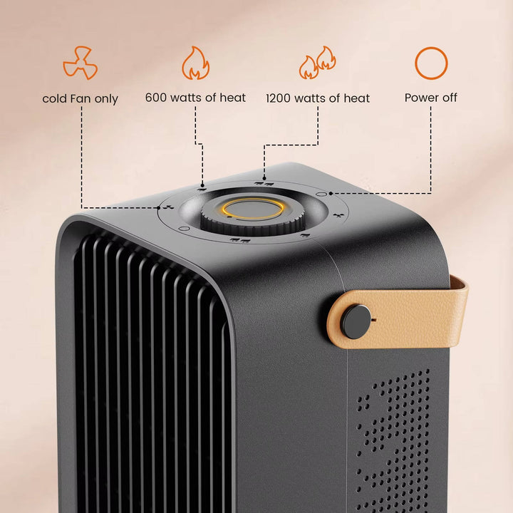1200W Ceramic Fan Heater with 3 Settings &amp; Tip-Over Cut-Off – Harwelton™