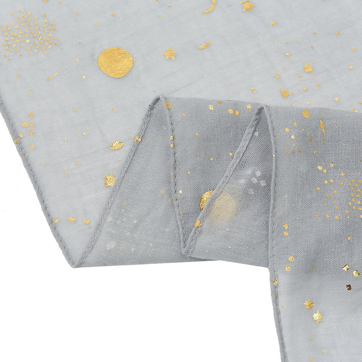 Navy scarf with gold stars and moons