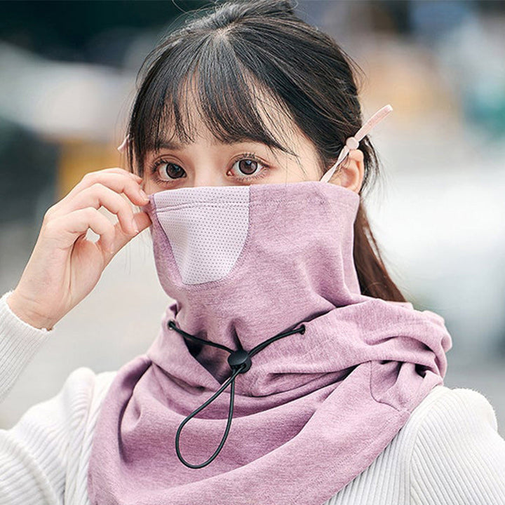 Hooded Cycling Face Mask with Built-In Neck Warmer