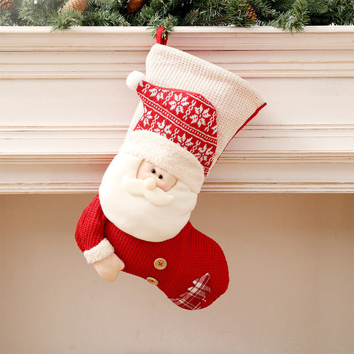 Harwelton™ Knitted Christmas Stocking with Santa or Snowman Design