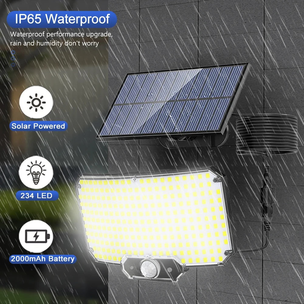 Solar Motion Sensor Flood Light with 234 LEDs and Remote Control