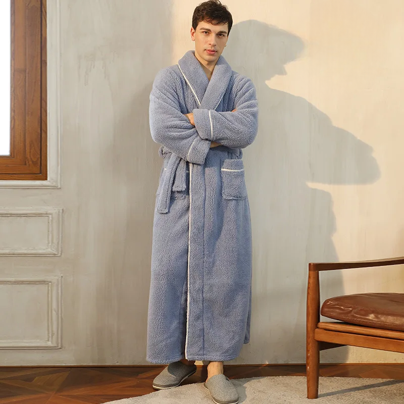 Men’s Flannel Fleece Winter Bathrobe Robe