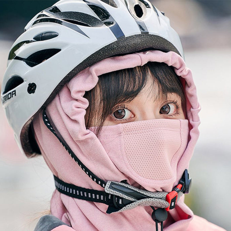 Hooded Cycling Face Mask with Built-In Neck Warmer