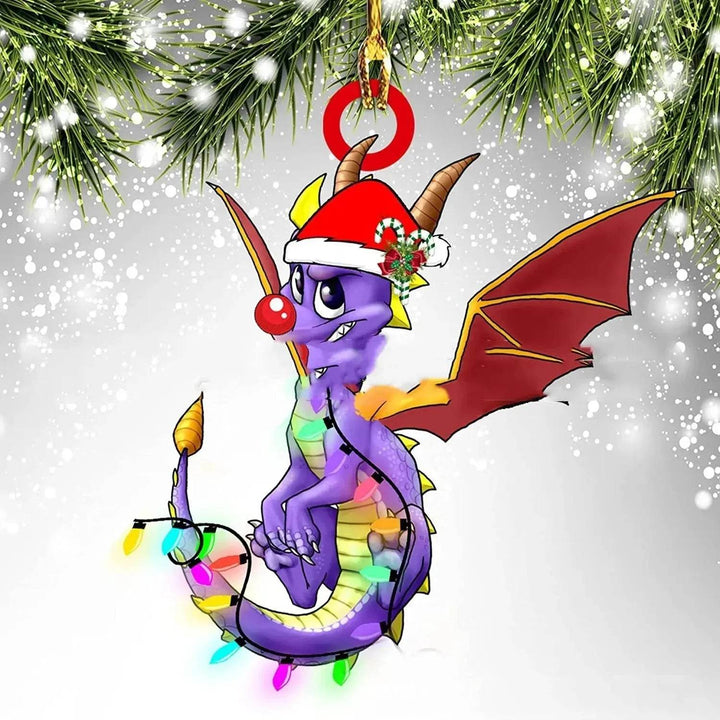 Acrylic Dinosaur Dragon Egg Christmas Tree Ornament – 8 cm