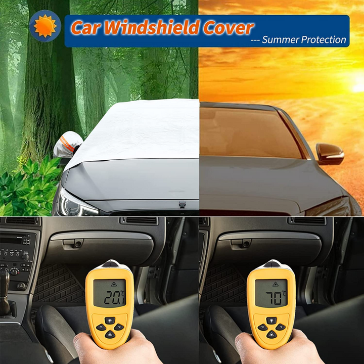 All-Season Magnetic Car Windscreen Cover with Mirror Covers