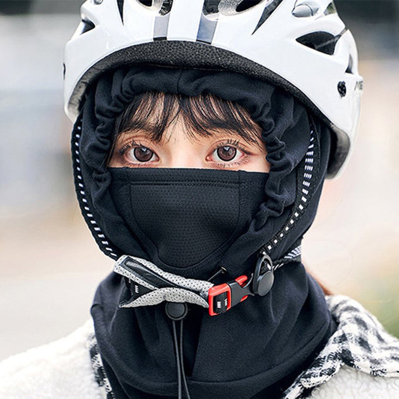 Hooded Cycling Face Mask with Built-In Neck Warmer