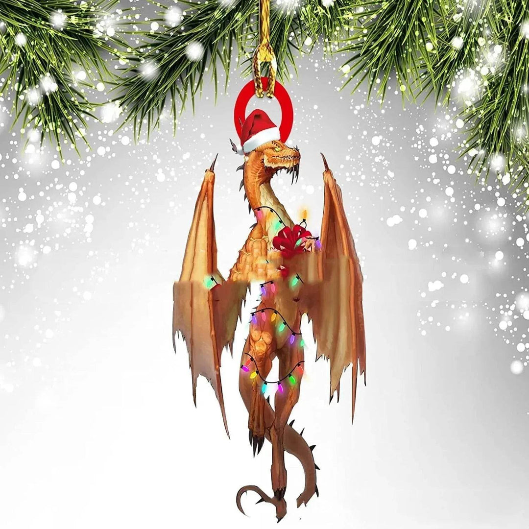 Acrylic Dinosaur Dragon Egg Christmas Tree Ornament – 8 cm