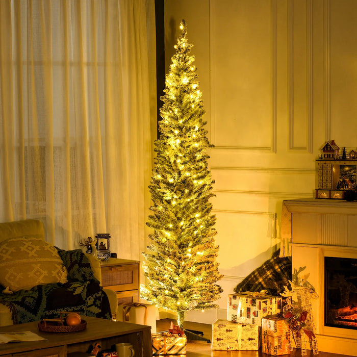 Harwelton Green Pre-Lit Pencil Christmas Tree with 210 LEDs