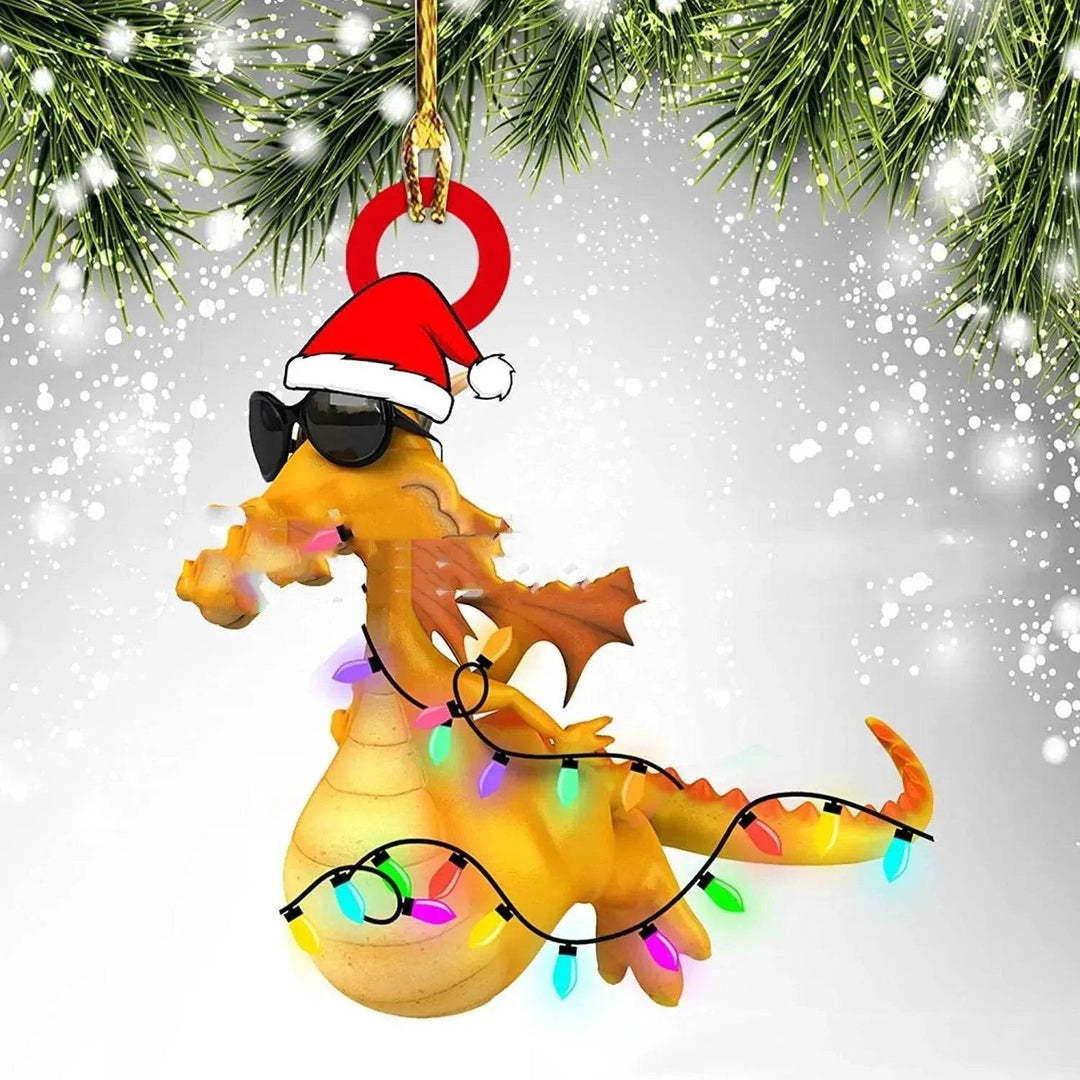 Acrylic Dinosaur Dragon Egg Christmas Tree Ornament – 8 cm