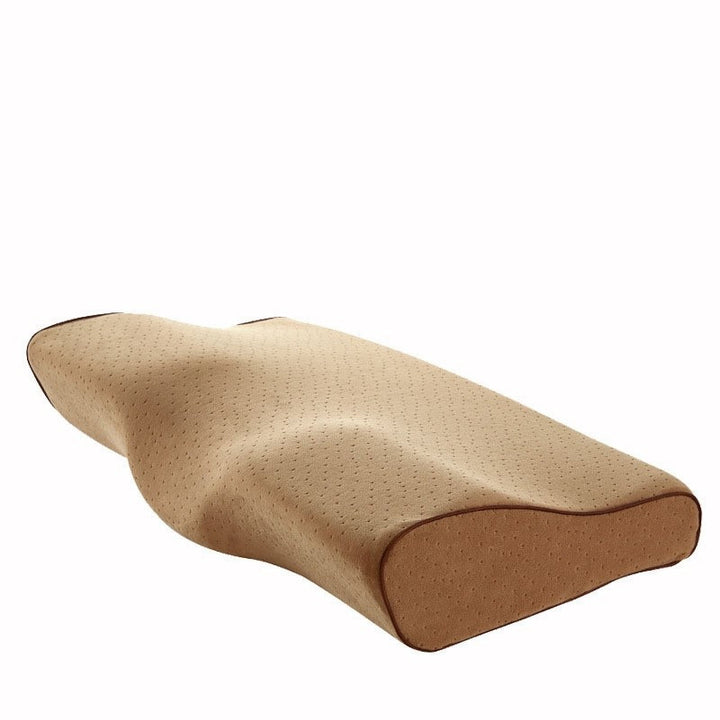 Contoured memory foam pillow with zip cover