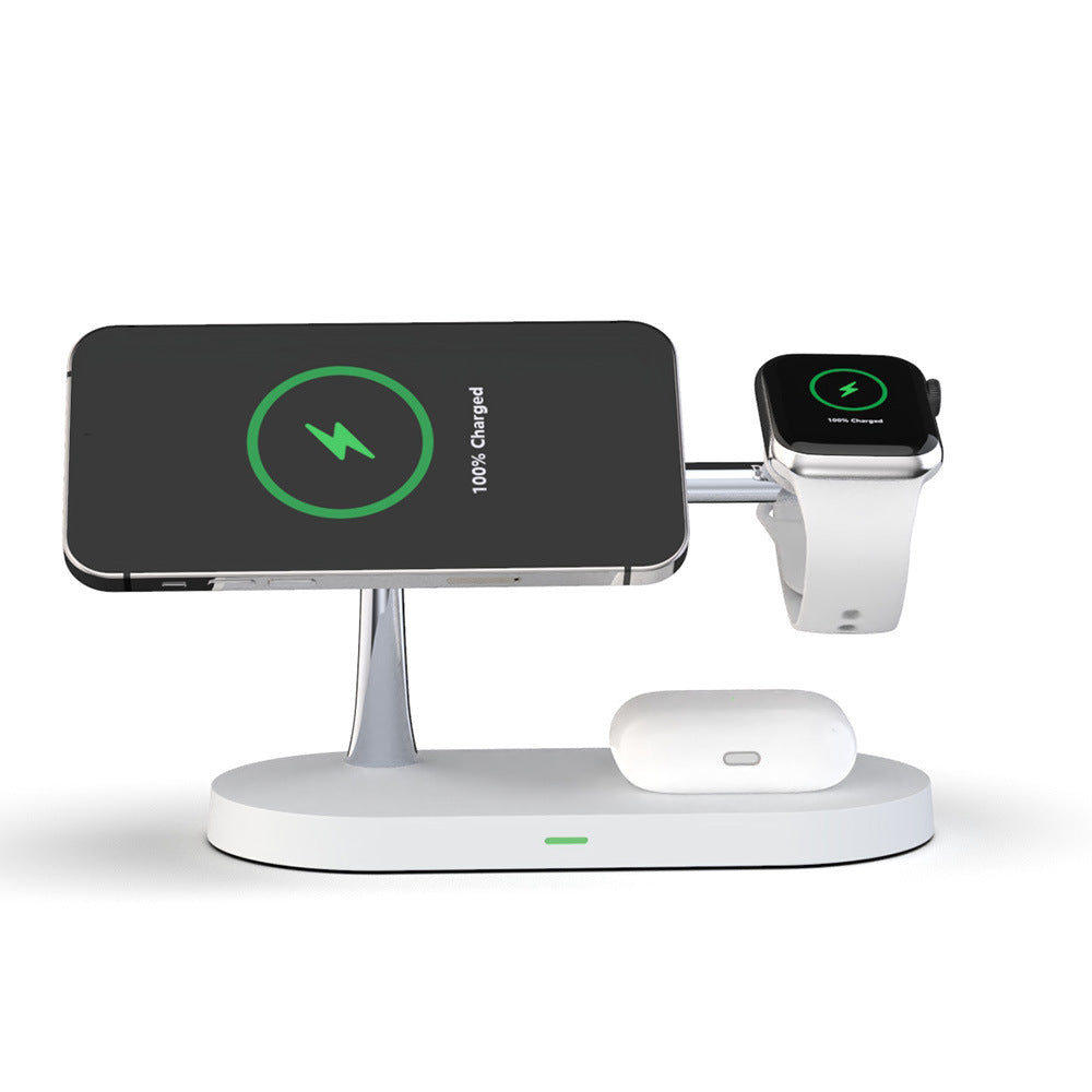 Magnetic 5-in-1 wireless charging stand with phone