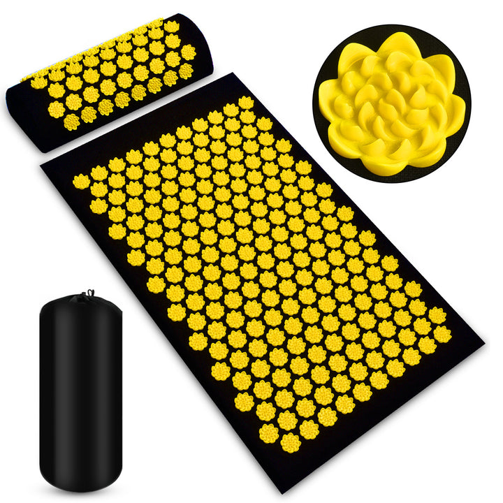 Acupressure mat and pillow set with bag